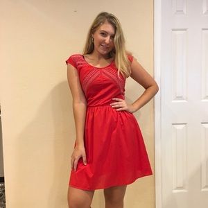 Red lace dress
